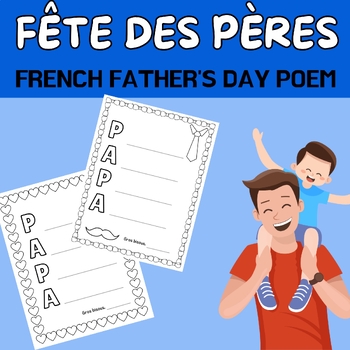 Preview of Fête des pères- French Father's Day poem Template