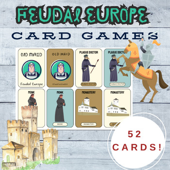 Preview of Feudal Europe/Middle Ages Card Games for 6th Grade - Go Fish and More!