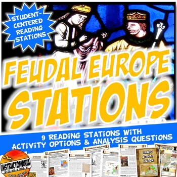 Preview of Middle Ages or Feudal Europe Stations Activity & Worksheets - Print & Digital