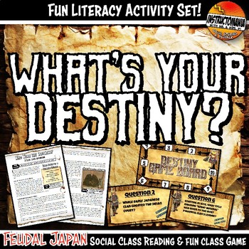 Preview of Medieval Japan What's Your Destiny Close Reading & Fun Comprehension Game