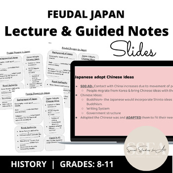 Preview of Feudal Powers in Japan Google Slides w. Guided Notes 