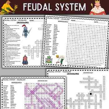 Preview of Feudal System - FEUDALISM Vocabulary,wordsearch & Crosswords