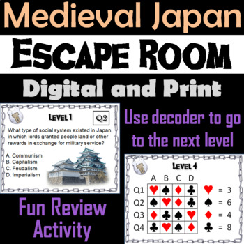 Preview of Feudal or Medieval Japan Activity Escape Room