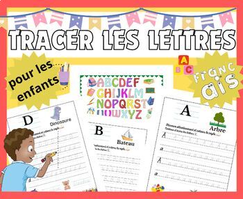 Feuilles d'exercices de traçage de l'alphabet FRANÇAIS - Tracer les lettres