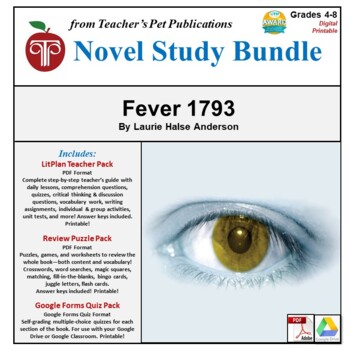 Preview of Fever 1793 LitPlan Novel Study Unit Bundle