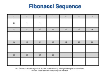 Preview of Fibonacci Sequence