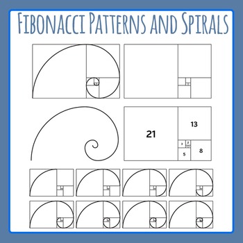Preview of Fibonacci Spirals and Golden Ratios - Math Templates Clip Art Commercial Use