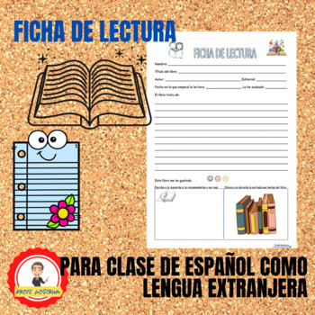 Preview of Ficha de lectura para la clase de español - Reading card for the Spanish class.