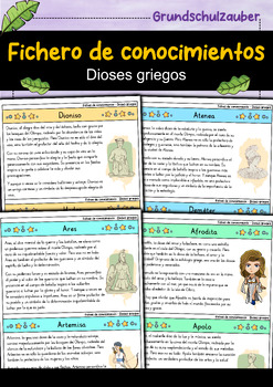 Preview of Fichas - 12 Dioses Griegos (Mitología Griega) - Español