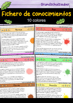 Preview of Fichas de conocimiento - Colores (español)