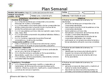 Preview of Fichas de trabajo variadas: Plan, festividades de Lares