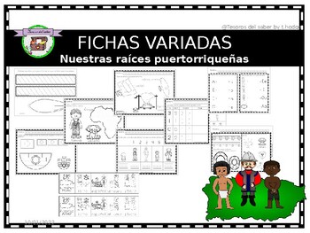 Preview of Fichas de trabajo variadas: Raíces puertorriqueñas