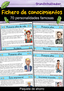 Preview of Fichero de conocimientos - 70 personalidades famosas - paquete de material