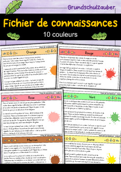 Preview of Fiches de connaissances - Couleurs (Français)