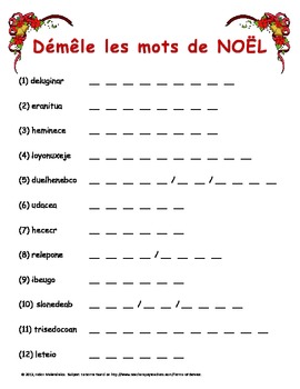 fiches pour noel french christmas worksheets by french teacher canada