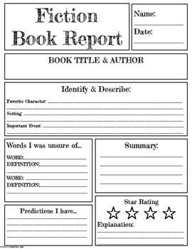 book report for fiction