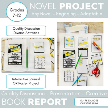 Preview of Novel Showcase Fiction Book Report Project: Lap Book, Interactive Journal