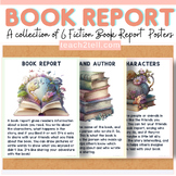 Fiction Book Report Posters Book Bulletin Board Library De