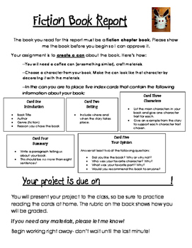 fiction book report project