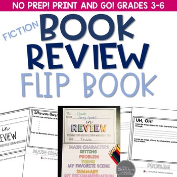 Preview of Fiction Book Review Flip Book for Grades 3-6 Common Core Aligned