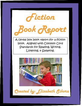 Preview of Fiction Cereal Box Book Report