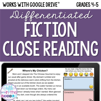 Preview of Fiction Close Reading Comprehension Stories and Questions (Online)