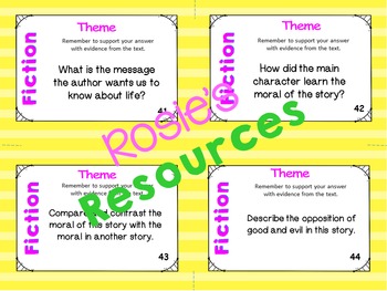Comprehension Questions for Fiction - 60 Critical Thinking Cards