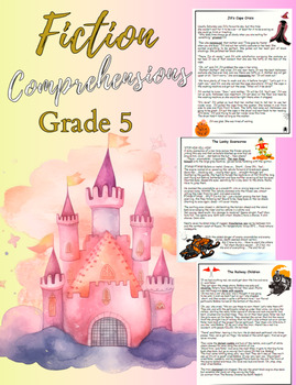 Preview of Reading Comprehension Fiction Worksheet pack of 3, 5th, English Language Arts, E