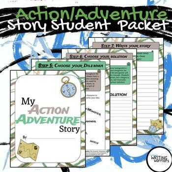 Preview of Fiction / Creative Writing Action & Adventure Genre Student Packet Grades 3 - 5