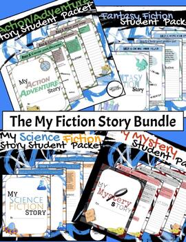 Preview of Fiction / Creative Writing Student Packets Bundle for 4th and 5th Grade