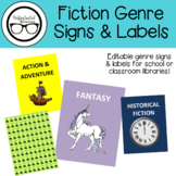 Fiction Genre Signs & Labels [Editable!]