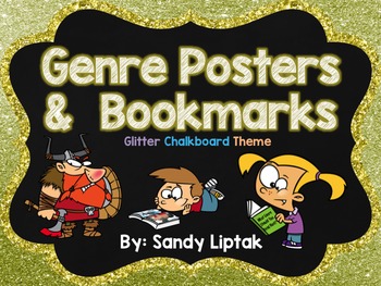 Preview of Fiction Genre Posters (Glitter Chalkboard)