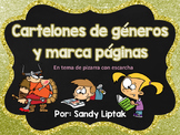 Fiction Genre Posters (Glitter Chalkboard) in Spanish