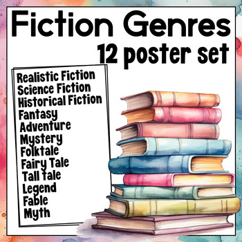 Preview of Fiction Genres Posters Set of 12