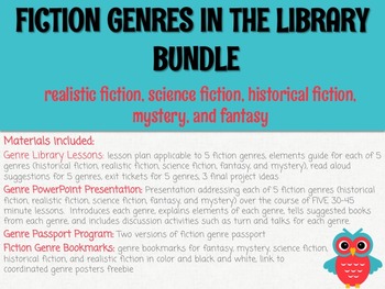 Preview of Fiction Genres in the Library Bundle