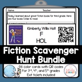 Fiction Library Scavenger Hunt Bundle with QR Codes & Exit