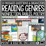 Poetry Nonfiction Reading Comprehension Passages and Questions 3rd 4th Grade