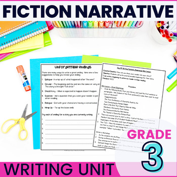 Preview of Fiction Narrative Writing Unit 3rd Grade - Lesson Plans & Graphic Organizers