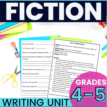 Preview of Fiction Narrative Writing Unit 4th & 5th Grade - Lesson Plans & Guides