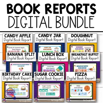 Preview of Fiction & Nonfiction Digital Craftivity Book Reports BUNDLE - 9 Projects
