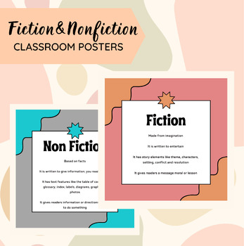 Fiction & Nonfiction Posters by TheSidesofTeaching | TPT