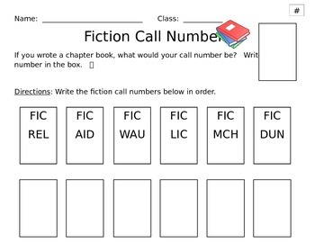 Preview of Fiction, Nonfiction, and ordering Dewey Decimal numbers