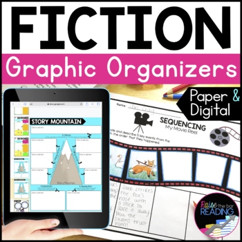Preview of Fiction Paper and Digital Reading Comprehension Graphic Organizers Bundle
