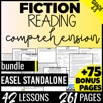 Preview of Fiction Reading Comprehension Passages Bundle 4th-5th Grade Easel Activities