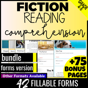 Preview of Fiction Reading Comprehension Passages and Questions 4th-5th Grade Google Forms