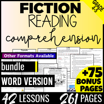 Preview of Fiction Reading Comprehension Passages and Questions Bundle 4th-5th Grade (Word)