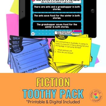 Preview of Fiction Reading Comprehension Toothy® Pack | Printable and Digital Games