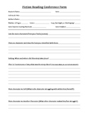 Fiction Reading Conference Form - Student Fills In