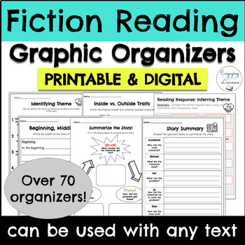 Fiction Reading Graphic Organizers Digital Printable Tpt