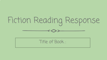 Preview of Fiction Reading Response - Summer Distance Leaning Google Slides Organizer